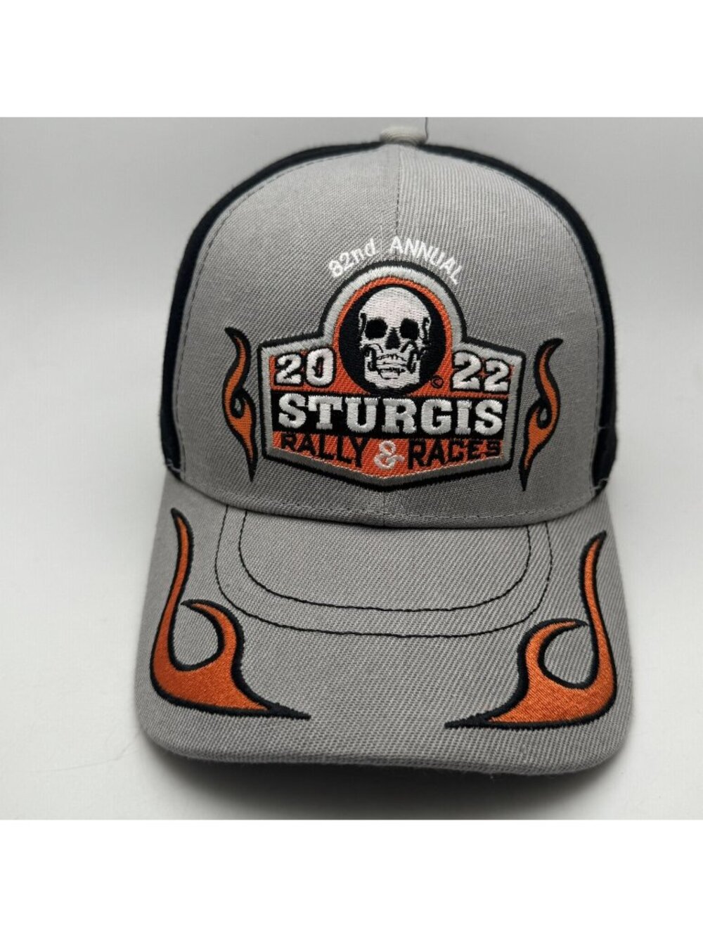 2022 Sturgis Rally & Races 82nd Annual Baseball Cap Hat Grey Black LORIMCO